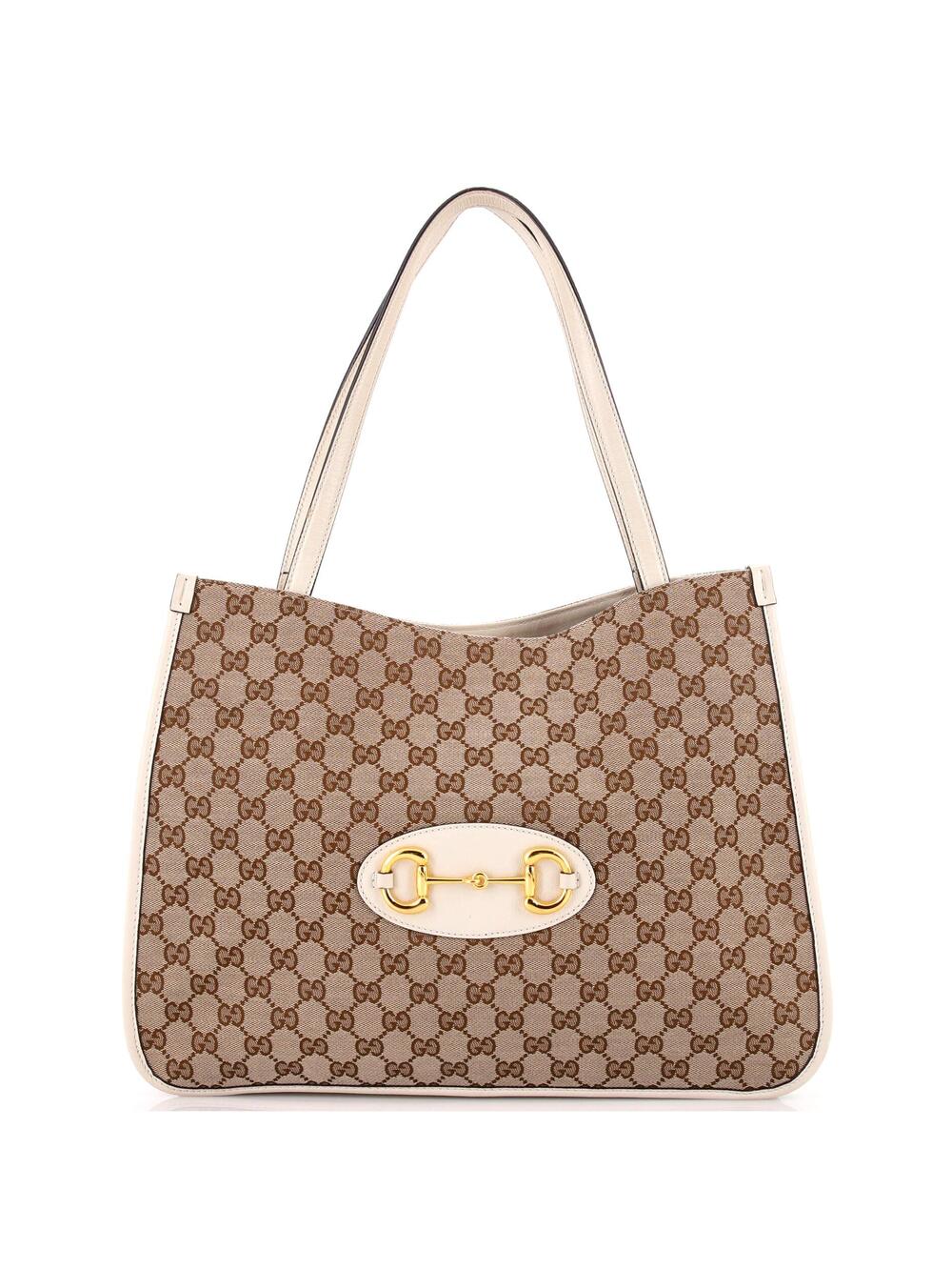 Gucci Horsebit Tote Gg Canvas With #340193G13B